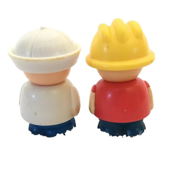 SHELCORE 2 Vintage People Toy Figures Construction Worker Sailor Preschool - Picture 2 of 6
